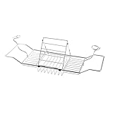 Soporte desmontable y ajustable tiene su tableta, revistas, libros y copas de vino.