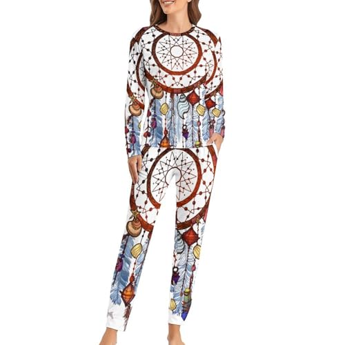 Ensemble de pyjama femme Attrape-Rêves avec t-shirt manches longues et pantalon de nuit