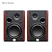 PreSonus Eris Accent Powered Bookshelf Speakers – 50W Wired Stereo Speakers for Record Player, Turntable, Desk & Home, Multiple Inputs, 4” Woofer, Studio Monitors, Tweeter, Remote, Sub Out, Wood Grain