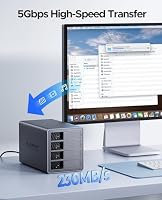 ORICO Aluminium-Gehäuse für 4 Festplatten, USB 3.0 zu SATA Externes HDD Dockingstation für 3,5 Zoll HDD Festplatten bis zu 22TB, Kompatibel mit MacOS und Windows (9848U3) – Ansicht 5