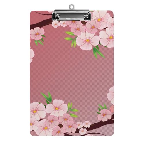 Porte bloc A4 fleur de pêcher rose idéal pour organiser vos notes de bureau au quotidien