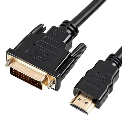 Wvxilyr 1,5 Metros Cable HDMI a DVI Bidireccional, Cable DVI to HDMI, Adaptador DVI-D Macho a HDMI-D Macho, Soporte de Resolución 1080P, Compatible con Proyectores, Laptops,TV