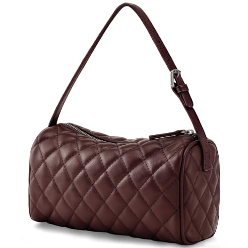 GEMIU Barrel Handbags For Women Barrel Purse Womens Hobo Barrel Bags Crossbody Purses With Adjustable Strap（Brwon）