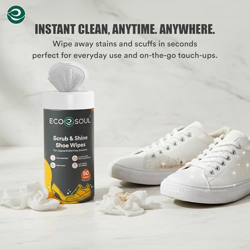 Image of ECO SOUL Shoe Wipes, Dual-Sided Sneaker Cleaner Wipes, Pack of 1
