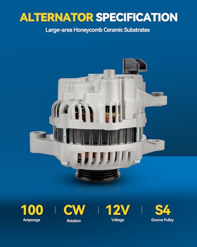 Image of PHILTOP New 13995N Alternator Fit with 2003-2005 Chrysler PT Cruiser 2.4L | Alternator for 2004-2005 Dodge Neon 2.0L, 100A 12V S4 CW ER /IF Alternator Replacement 139958 5033253AA 90273311 RL033253AA
