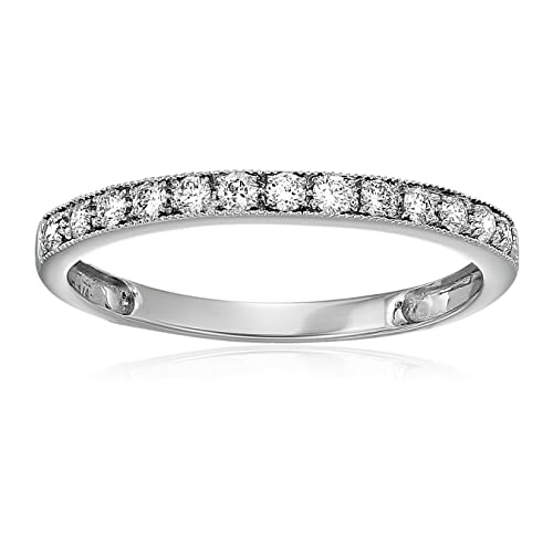 1/5 cttw to 1 cttw Diamond Wedding Band For Women, Milgrain Diamond Wedding Band in 14K Gold Prong Set, Size 4.5-10