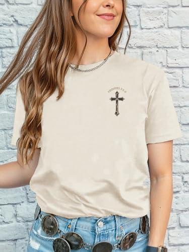Western Shirts for Women Christian Shirt Country Western Cowboy Graphic Tshirts Proverbs Bible Verse Short Sleeve Tops3