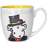 Sheepworld Kaffee 45428, Schaf als Schornstein-Feger, Innendruck gelb, Fine Bone China, 45 cl, Glücksbringer Tasse
