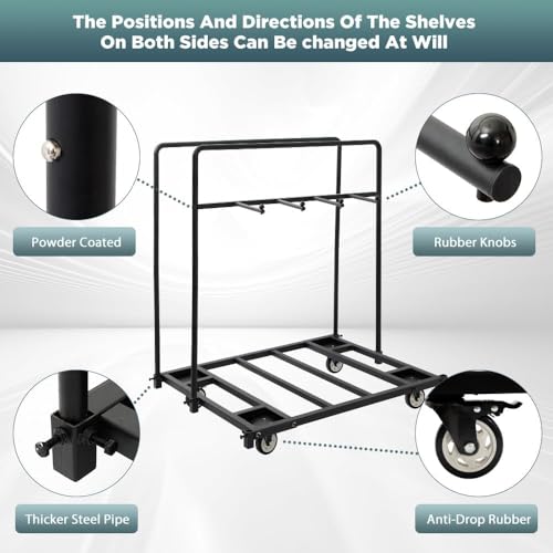 Chariot de rangement pour table et chaises pliantes robuste 226 kg - 7