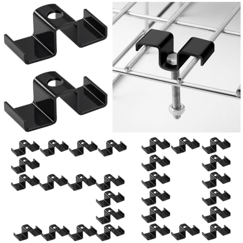 MorningRo 50 Pcs 1" Metal Grating Saddle Clip for Screw Size 1/4 ", Black