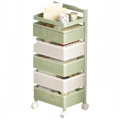 Youlinesキッチンワゴン キッチンワゴン 、収納ローラーカート 収納棚、 キッチンワゴン キャスター付き、収納棚 収納ワゴン 収納ラック、本棚 おしゃれ バスケットトローリー、隙間 ラック カート、移動式 隙間すきま頑丈 小物 スチールラック ベビー