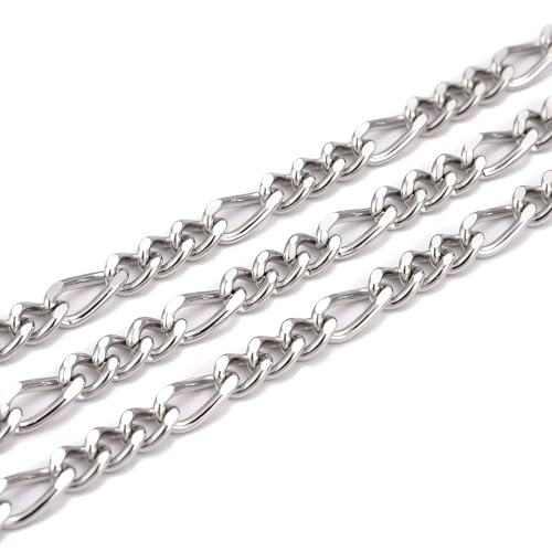 Stainless Steel Figaro Chain, Waterproof 304 Stainless Steel, Beautiful and Hypo Allergenic Figaro Curb Chain (46"(117cm)) -  Ann Claridge