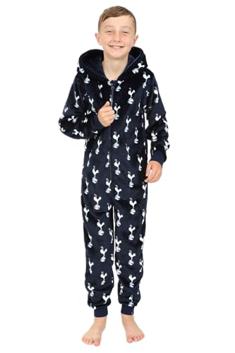 Tottenham Hotspur Football Club Boys Fleece Sleepsuit Kids Spurs All in One (8-9 Years) Blue