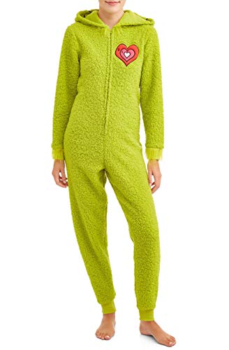 Women's Fuzzy Plush Warm Holiday Hooded Union Suit Pajamas