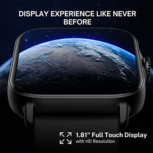 Image of Era Bluetooth Calling Smartwatch with 1.81 inch Full Touch Display, Voice Assistance, SPO2 & Heart Rate Monitoring, Smart Notifications, Music Control, Remote Camera, In-Built Mic & Speaker with IP67 Rating (Black)