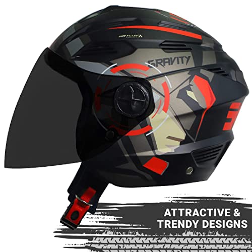 Image of Steelbird SBA-6 7Wings Gravity Open Face ISI Certified ABS Helmet