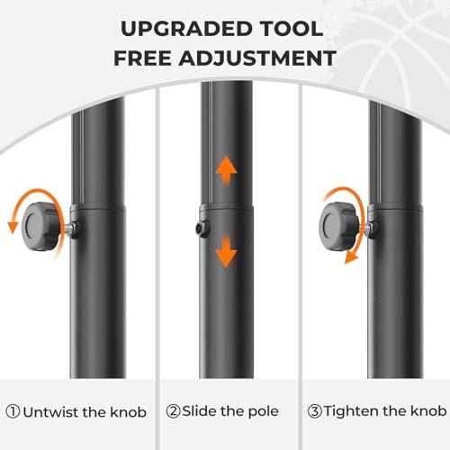 Kids Basketball Hoop, 3.6-7 FT Height Easy Adjustable, Portable Basketball Hoop Outdoor Indoor for Kids/Teens/Youth, 30" Backboard3