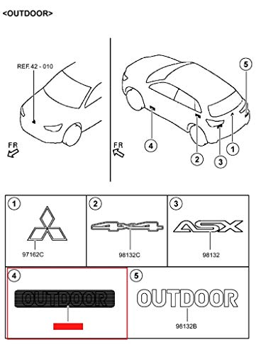 Emblema Outdoor porta Mitsubishi ASX - Original