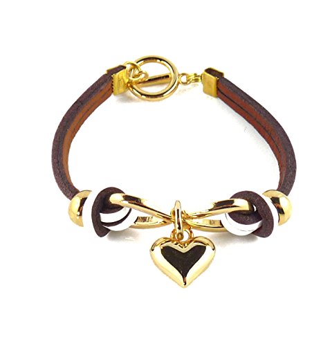 Fabulous Bijoux Bracelet Plaqué Or 18 carats Infini Karma Cuir Daim Blanc Infinity