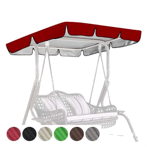 TYBEITAO Tela Oxford Recubierta De Plata 600D Toldo Balancin De Jardin Resistente ai Viento Y ai Desgarro Reemplazo del Dosel del Columpio del Porche,Red-190 * 132 * 15cm