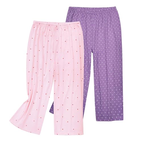 Image of ENJOYNIGHT Women's Capri Pajama Pants Lounge Causal Bottoms Print Sleep Pants
