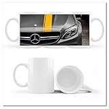  Tasse à café et thé avec photo Mercedes Amg Rayures jaunes N° H4985M_Cup