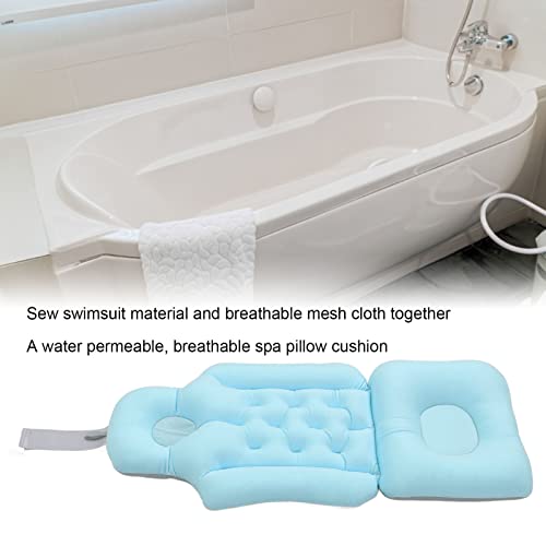 Badewannenkissen, Faltbares Rutschfestes Badekissen Badewannenkissen, Ganzkörper Badewannenmatte mit Kissen Erwachsene,Schnell Trocknendes Badekissen Rücksenkissen für Home Spa Badewannen(Blau)