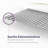 Hundekamm & Katzenkamm für Fellpflege Mittel- bis Langhaar Haustier - 2-in-1 Fellkamm für Katzen & Hunde - Kamm zum Entwirren und Entfernen von Knoten & Verfilzungen - Ebook-Anleitung