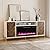 BELLEZE 68" Wood TV Stand with 36" Electric Fireplace, Entertainment Center with Storage Cabinet, Console Table for TVs up to 75 Inches, for Living Room, Bedroom - Harper (White Ebony)