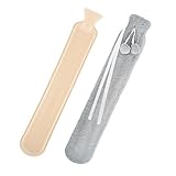 AQhui Botella larga de agua caliente con funda, botella de agua caliente extra larga y esponjosa de 2 L, botella de agua caliente portátil para cuerpo, cuello, cintura y hombros, cinturón de agua