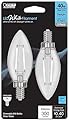 Feit LED Filament B10 E12 (Candelabra) Filament LED Bulb Daylight 40 Watt Equivalence 2 pk