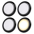 acegoo RV Boat LED Ceiling Light Surface Mount 12V 3” Puck Light for Camper Van Travel Trailer Truck Motorhome Car Interior Lighting, 12 Volt Under Cabinet Downlight 4-Pack (Black 3000K)
