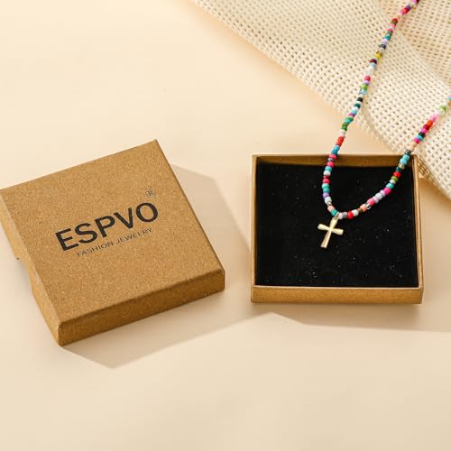 ESPVO Cross Necklace for Girls Women Colorful Beaded little Kids Baptism Christian Catholic Gifts Jewelry Ages 6-8 8-12 12-15 Toddler Religious First Communion Confirmation(Soft) by ESPVO - Used condition - Image 5