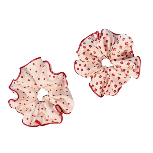 Ruched Hair Scrunchies Thick Oversized Scrunchy Elegant Rope Scrunchy Women Ponytail Holder Red Scrunchies for Girls