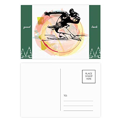 Cartes postales patinage artistique aquarelle sports d'hiver - Lot de 20 cartes