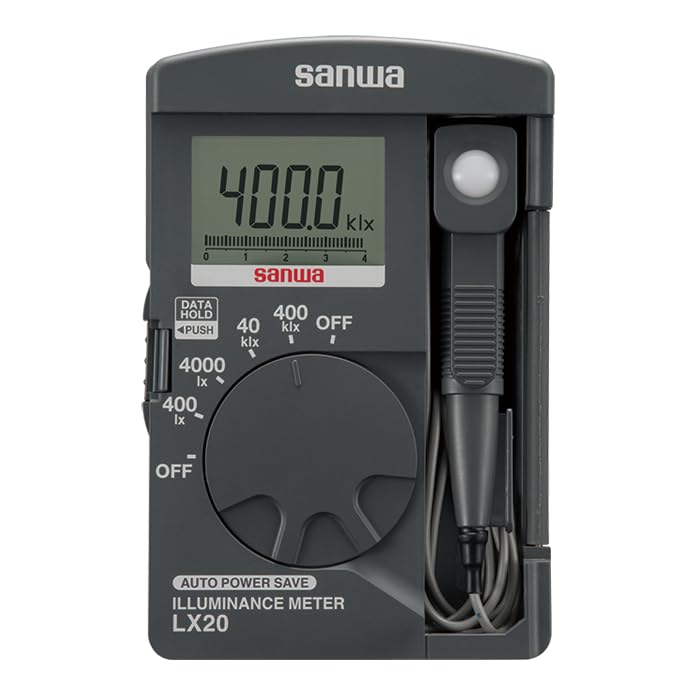 Japan Sanwa LX20 Laser Power Meters/Environmental Meters ILLUMINANCE Meter 4039 Full-Scale Count with a bar Graph Display Data Hold Function Auto Power Save Function