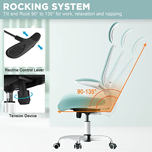 Mimoglad Office Chair, High Back Ergonomic Desk Chair With Adjustable Lumbar Support And Headrest, Swivel Task Chair With Flip-Up Armrests For Guitar Playing, 5 Years Warranty #TOP7