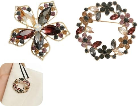 Broches Vintage de Flores para Mujeres 2 PCS, Pins Grandes de Sol...