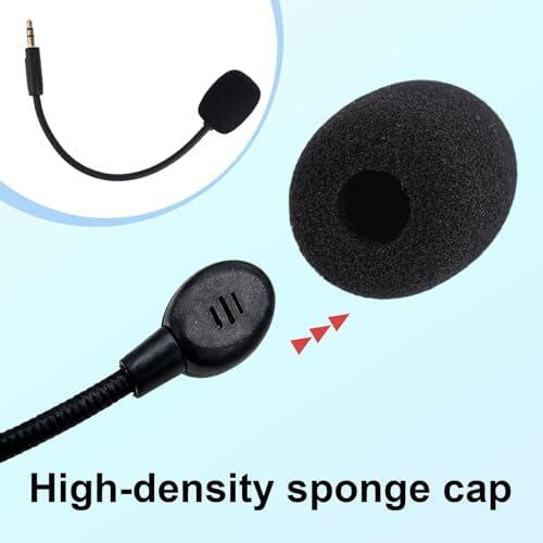 Mic Replacement for Razer Barracuda X Headsets, 3.5mm/0.14in Detachable Gaming Boom Headphone Microphone Parts Replacement with Foam Cover Compatible with Barracuda X Headsets, Noise Cancelling - 4