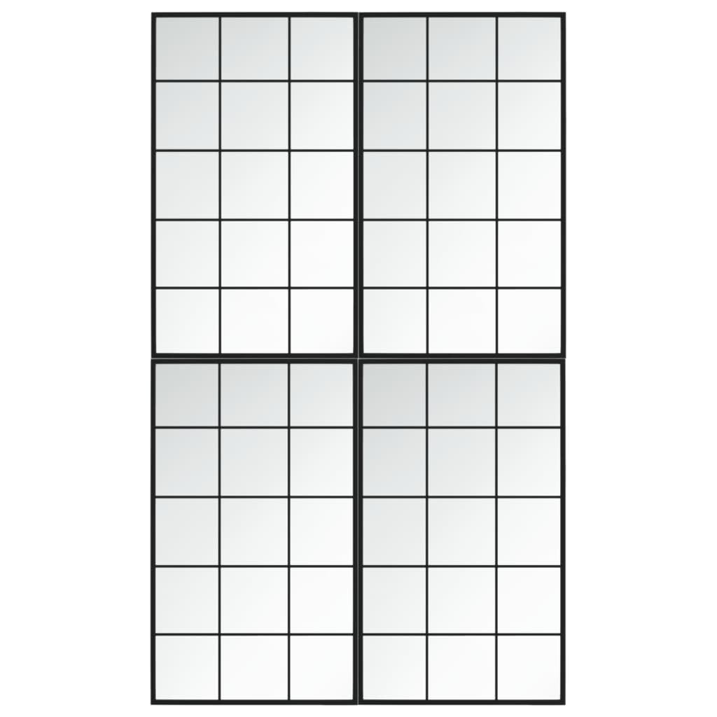 KGHFDVB Black Square Wall Mirrors 4 Pack 100x60 cm Metal Wall Mounted for Bedroom Living Room Hallway
