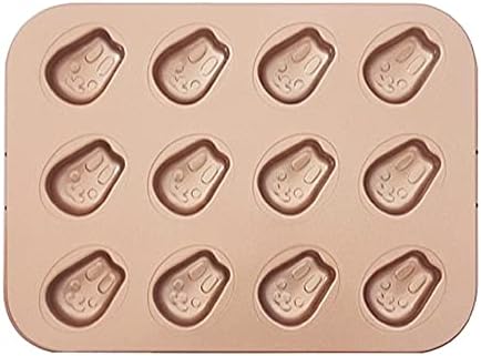 Rabbit Bunny Pans for Baking 9-Cavity Cake Pan Non-Stick Bake-ware Mold for Oven Baking Champagne Gold For Baking Decorating