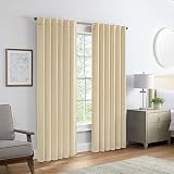 Eclipse Langley - Tende oscuranti per finestra, con tasca per bastoni (2 pannelli), 132 x 213 cm, colore: Beige