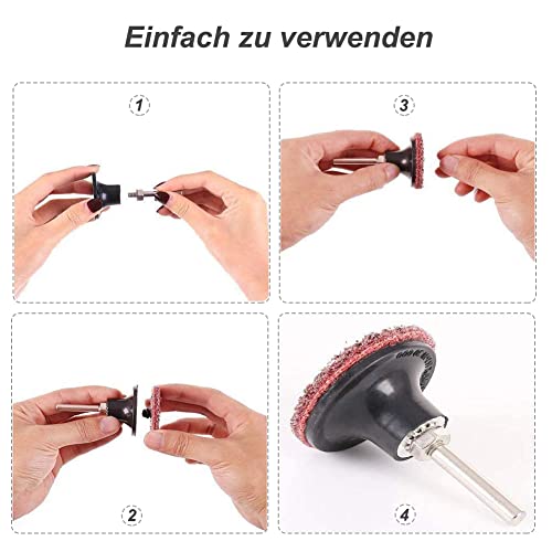 Saipor 3 Stück Disc Pad Halter Schleifteller Roll Lock-Scheiben Halter 1/4 Zoll (6,35 mm) Schaft Universal Quick Ersatz für Runde Drehwerkzeug Schleifen Polieren Conditioning Discs