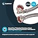 Eastman 5 ft Washing Machine Hose Connectors with Elbows, Pack of 2, 3/4 in FHT x 3/4 in FHT, Braided Stainless Steel, 41065