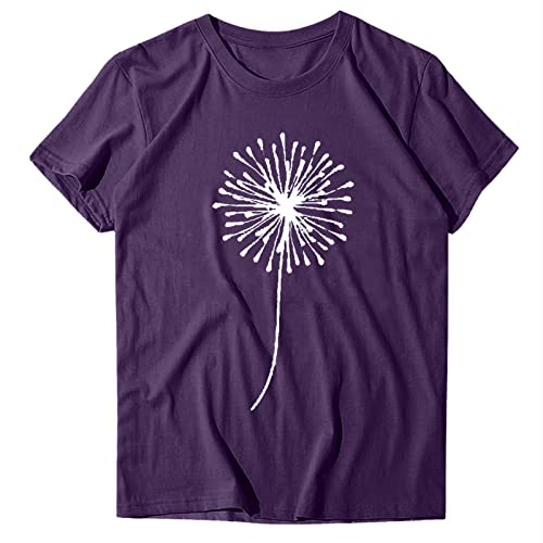 Dandelion Shirt for Women Dandelion Graphic Shirt Spread Kindness Tshirt Vintage Inspirational Short Sleeve Tops