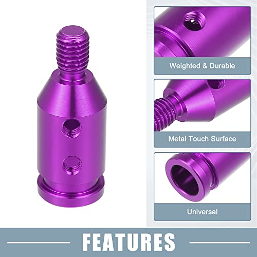 A Absopro Gear Shift Knob Adapter Kit Universal With 4 Plastic Hoses Non Threaded Lever Cover Head Aluminum Alloy Purple #TOP4