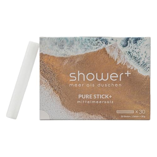 shower+ Salzdusche Sticks+ | Günstiges 30er Pack Pure Stick+ | Mittelmeersalz