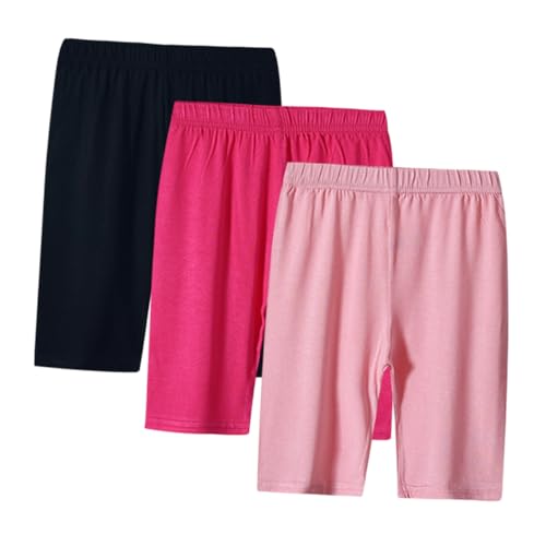 Lot de 3 leggings courts fille en coton uni pour sport et robe 2-8 ans