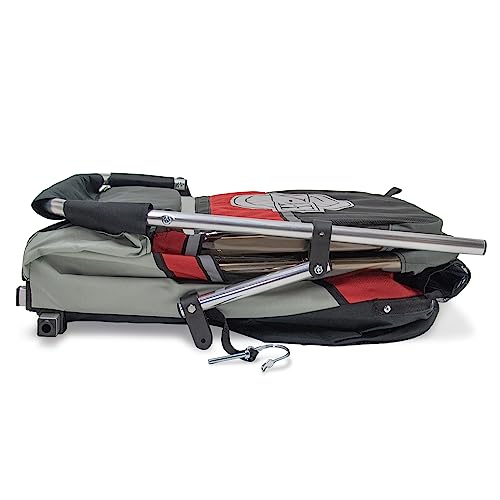 WIKE Children's Junior Bike Trailer: for 1-2 Kids Under 3'10"/100lbs max - Built-in roll cage, Stainless Steel towbar, 5-Point Restraints, Large Cargo Space, roll-up Bug and rain Screens, Safety Flag
