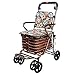 Panier de shopping multifonctions Le chariot de personnes âgées Little Pull voiture Pull Duilly Browbarrow peut pousser pour assister à Walker pliable Quatre camions à main de rangement scooter, fleur